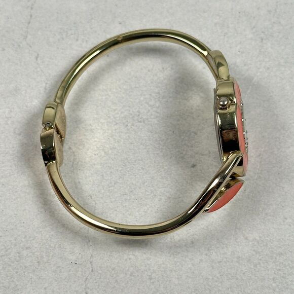 Embassy Watch Womens 29mm Flower Orange Enamel Pave Bezel Clamper New Battery - Picture 5 of 11